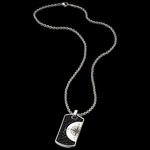 SAVE BRAVE MEN’S HAVANNA COMPASS DOG TAG NECKLACE