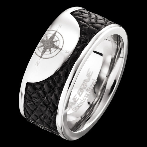 SAVE BRAVE MEN’S HAVANNA COMPASS RING