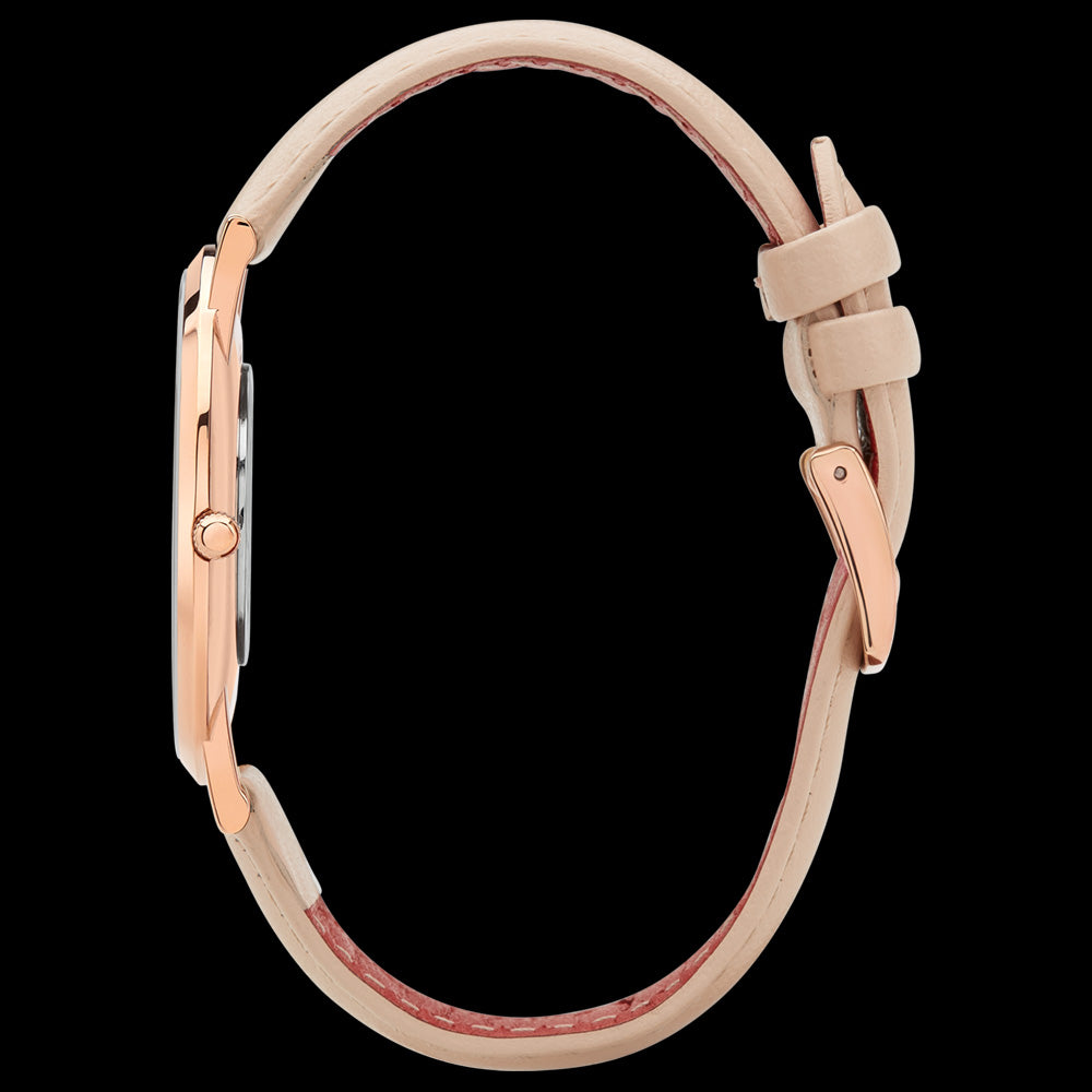 ROSE & COY PINNACLE 40MM ROSE GOLD PEACH WATCH - SIDE VIEW