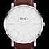 ROSE & COY PINNACLE 40MM SILVER DARK BROWN WATCH - DIAL CLOSE-UP