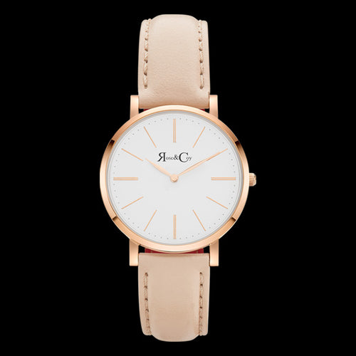 ROSE & COY MINI PINNACLE 34MM ROSE GOLD PEACH WATCH