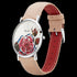 ROSE & COY ART SERIES PINK ROSE 40MM SILVER PEACH WATCH - TILT VIEW