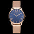 GREGIO SIMPLY ROSE BLUE DIAL ROSE GOLD MESH WATCH