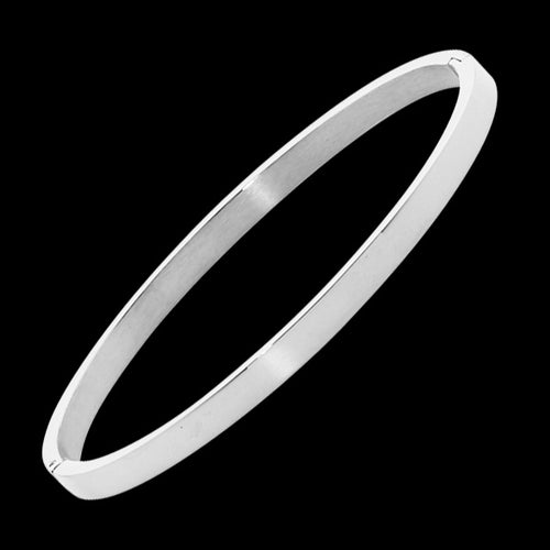 ELLANI STAINLESS STEEL 4MM FLAT HINGED BANGLE