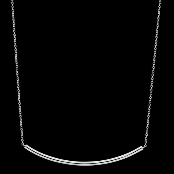 ELLANI STAINLESS STEEL CURVED TUBE BAR NECKLACE