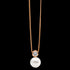 ELLANI STERLING SILVER ROSE GOLD BEZEL CZ SOLITAIRE PEARL NECKLACE