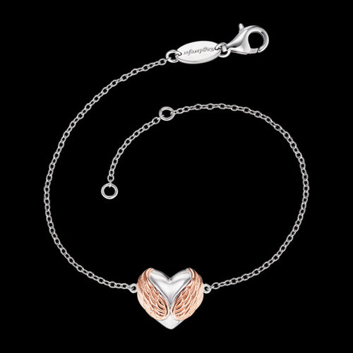 ENGELSRUFER SILVER WITH LOVE ROSE WINGS HEART BRACELET