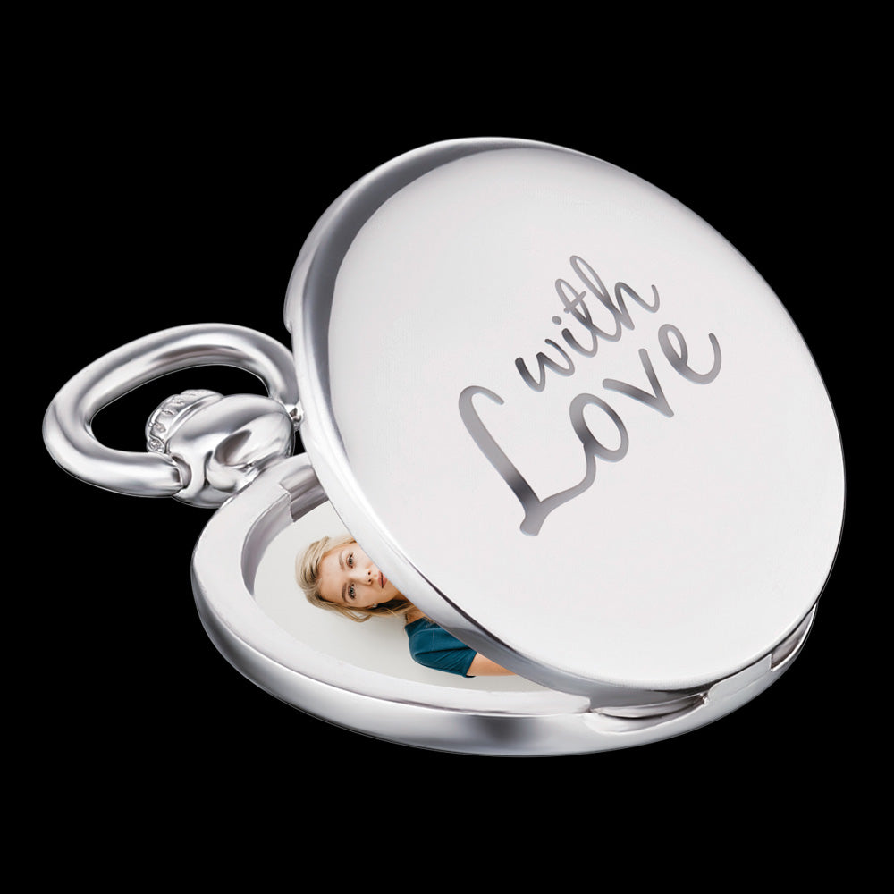 ENGELSRUFER SILVER TIMELESS CIRCLE LOCKET PENDANT - ENGRAVING VIEW