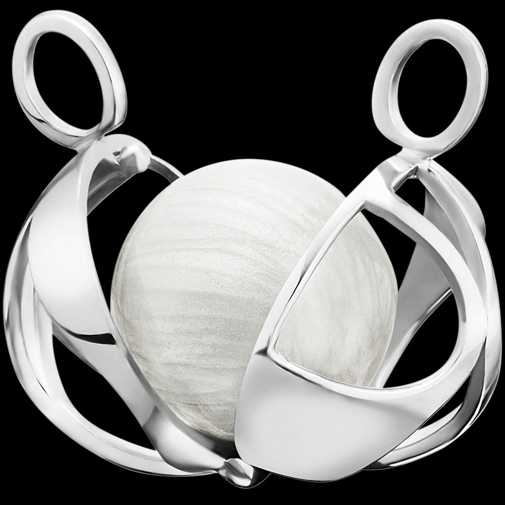ENGELSRUFER SILVER PARADISE SOUNDBALL PENDANT - OPEN VIEW