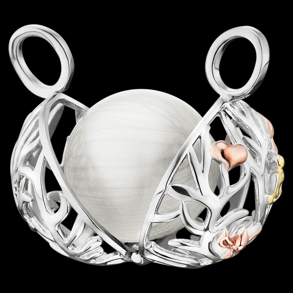 ENGELSRUFER SILVER TREE OF LIFE MEDIUM SOUNDBALL PENDANT - OPEN VIEW