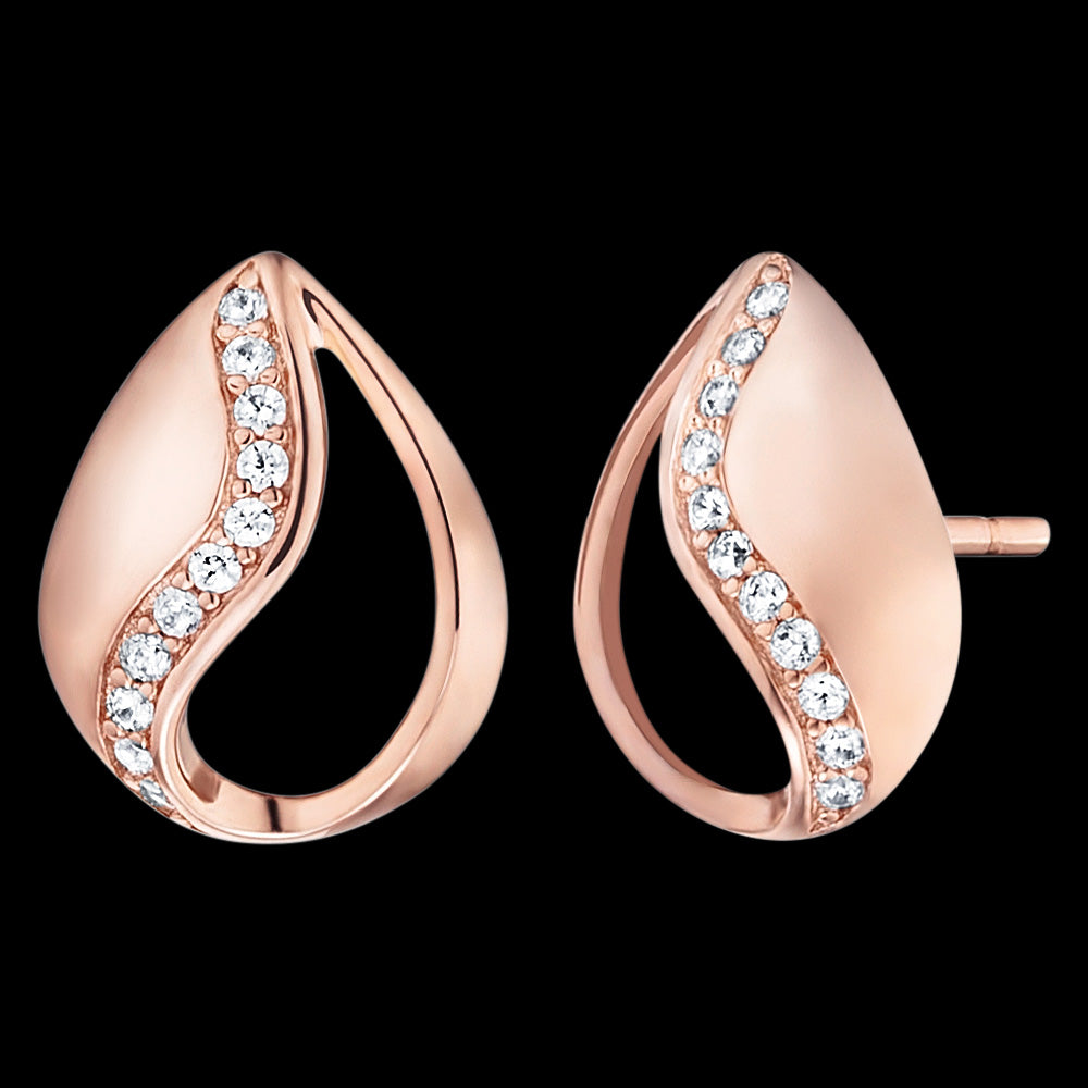 ENGELSRUFER ROSE GOLD CZ TEAR OF HEAVEN STUD EARRINGS