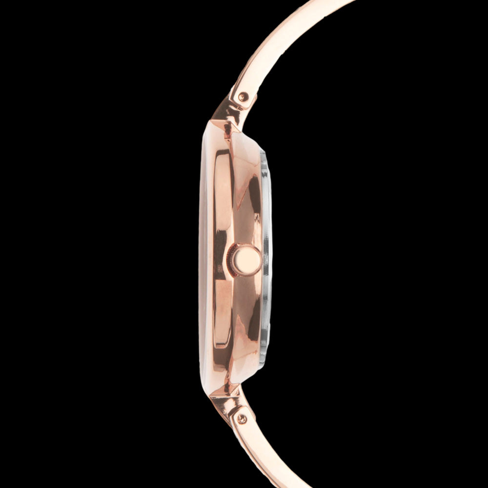 SEKONDA LADIES ROSE GOLD GEM BRACELET WATCH - SIDE VIEW