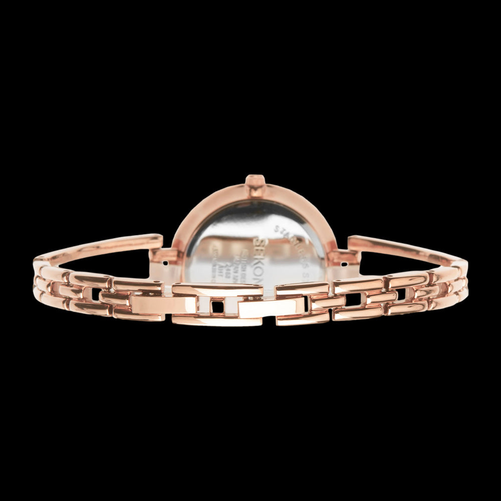 SEKONDA LADIES ROSE GOLD GEM BRACELET WATCH - BACK VIEW