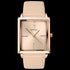 SEKONDA LADIES ROSE GOLD SQUARE BEIGE LEATHER WATCH