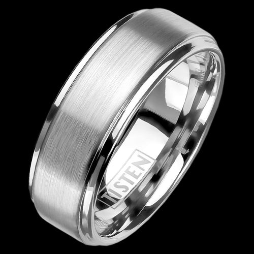 TISTEN MEN’S BRUSHED STEP EDGE 6MM BAND RING