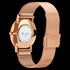 ROSE & COY ART SERIES RED ROSE 40MM ROSE GOLD MESH WATCH - BACK VIEW