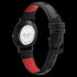 ROSE & COY MIDNIGHT RED ROSE 34MM BLACK LEATHER WATCH - BACK VIEW