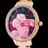 TED BAKER BROOK ROSE GOLD ROSE FLORAL DIAL WATCH - TILT VIEW