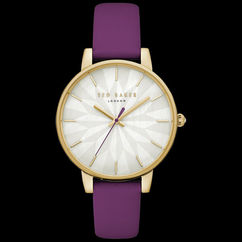 TED BAKER KATE ROSE GOLD SUNDIAL PURPLE LEATHER WATCH