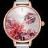 TED BAKER KATE TWO-TONE MESH FLORAL DIAL WATCH - DIAL CLOSE-UP