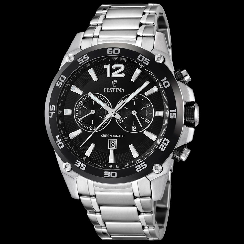 FESTINA MEN'S BLACK DIAL CHRONOGRAPH DATE WATCH