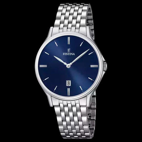 FESTINA MEN'S RETRO BLUE DIAL DATE WATCH
