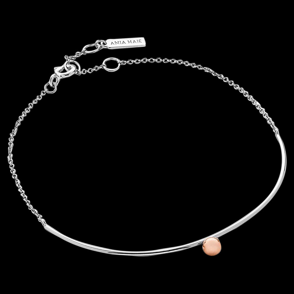 ANIA HAIE OUT OF THIS WORLD SILVER ORBIT SOLID BAR BRACELET
