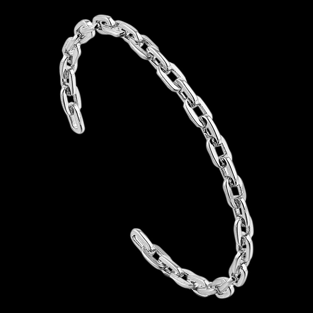 ANIA HAIE LINKS SILVER CHAIN CUFF BRACELET