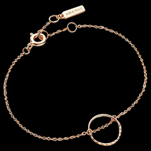 ANIA HAIE TEXTURE MIX ROSE GOLD TWIST CHAIN CIRCLE BRACELET