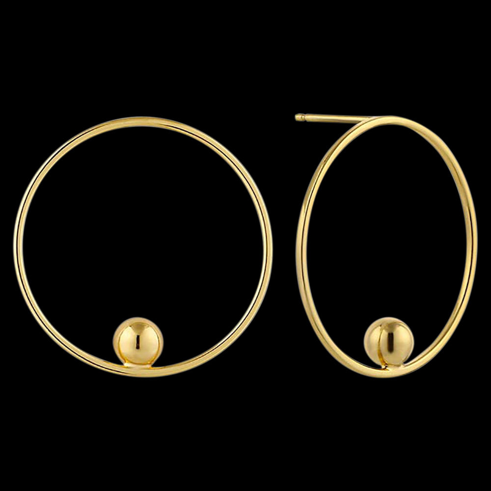 ANIA HAIE OUT OF THIS WORLD GOLD ORBIT FRONT HOOP EARRINGS