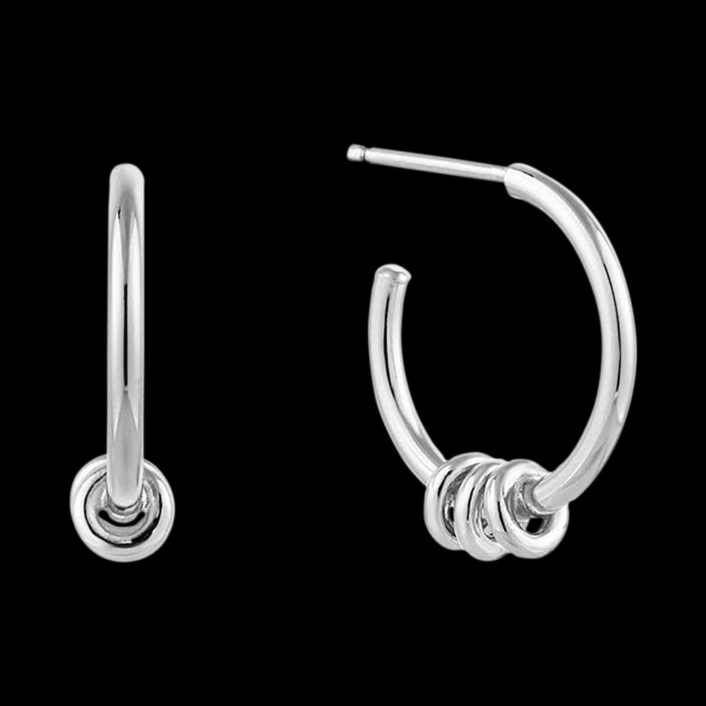 ANIA HAIE MINIMALISM SILVER MODERN HOOP EARRINGS
