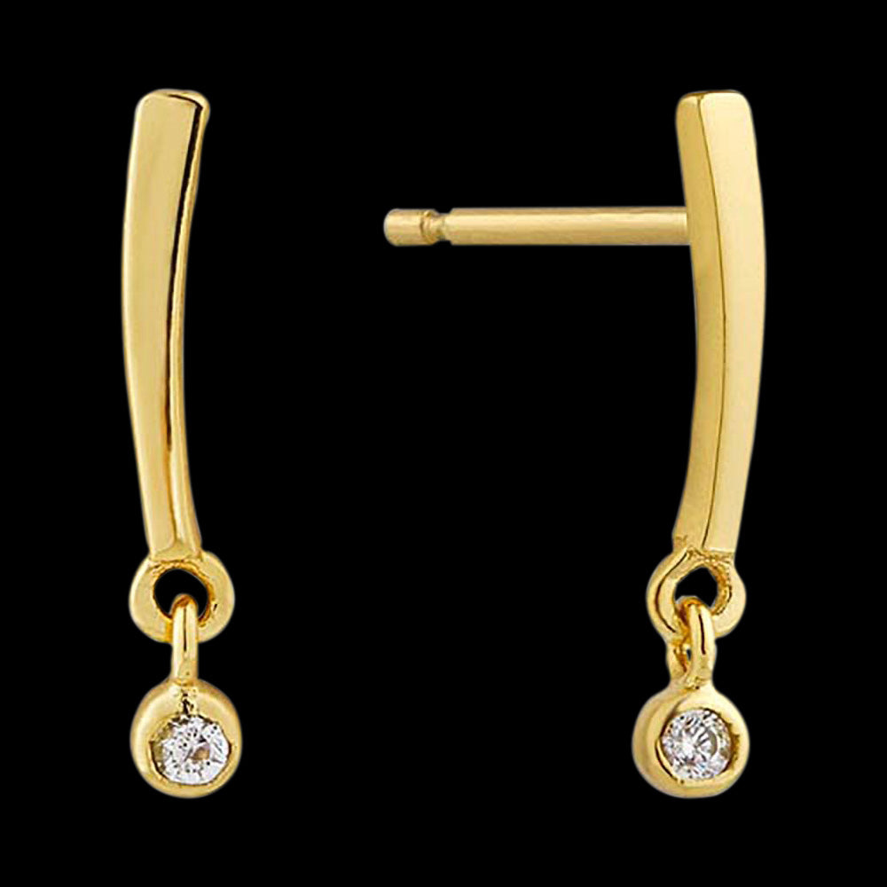 ANIA HAIE TOUCH OF SPARKLE GOLD SHIMMER BAR STUD EARRINGS