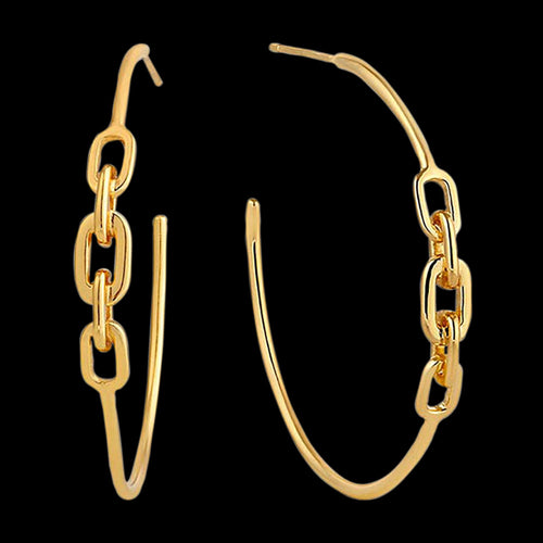 ANIA HAIE LINKS GOLD HOOP EARRINGS