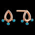 ANIA HAIE CONNECT THE DOTS ROSE GOLD DOTTED RAINDROP STUD EARRINGS