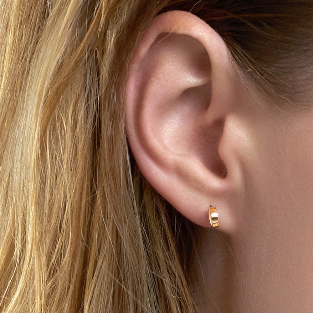 ANIA HAIE ALL EARS GOLD OPEN CIRCLE STUD EARRINGS - MODEL VIEW