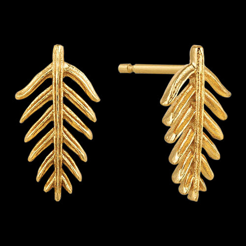 ANIA HAIE TROPIC THUNDER GOLD PALM STUD EARRINGS