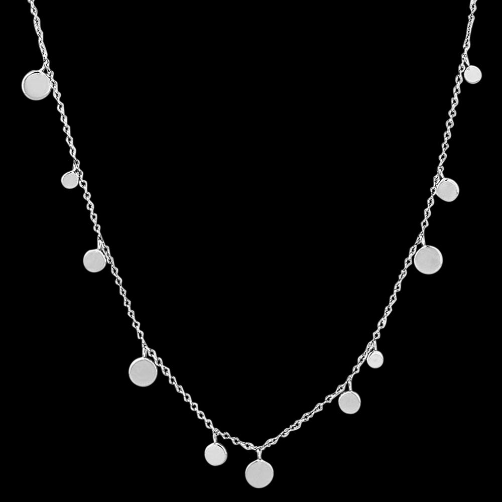 ANIA HAIE GEOMETRY CLASS SILVER MIXED DISCS 40-45CM NECKLACE