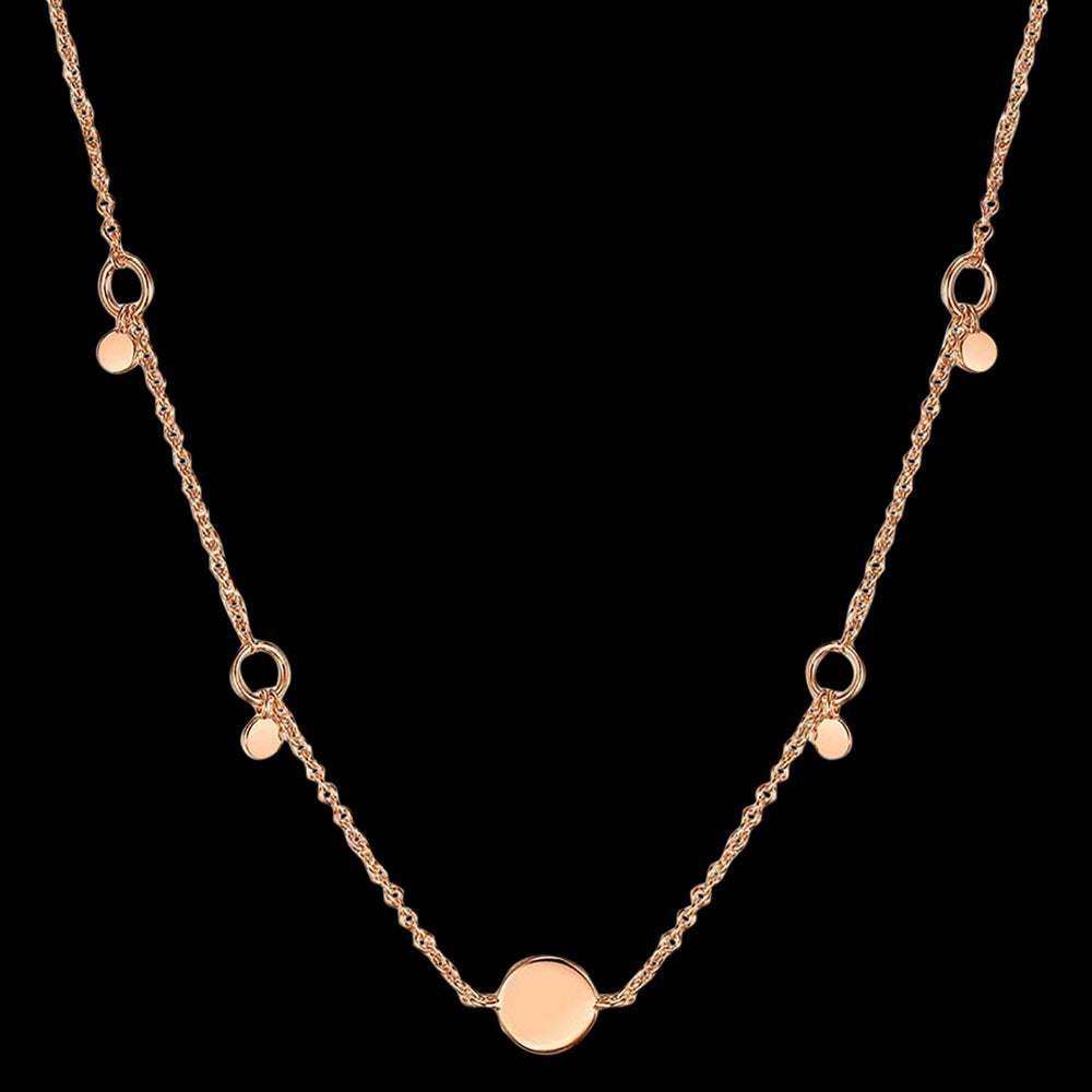 ANIA HAIE GEOMETRY CLASS ROSE GOLD DROP DISCS 40-45CM NECKLACE