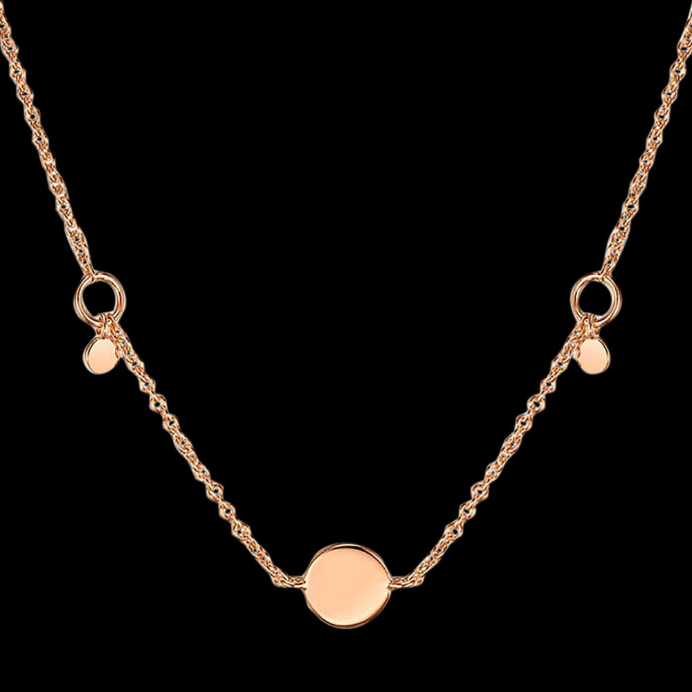 ANIA HAIE GEOMETRY CLASS ROSE GOLD DROP DISCS 40-45CM NECKLACE - CLOSE-UP