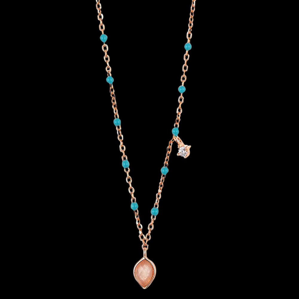 ANIA HAIE CONNECT THE DOTS ROSE GOLD DOTTED PENDANT 45-50CM NECKLACE