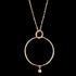 ANIA HAIE TEXTURE MIX ROSE GOLD DOUBLE CIRCLE PENDANT 71-76CM NECKLACE