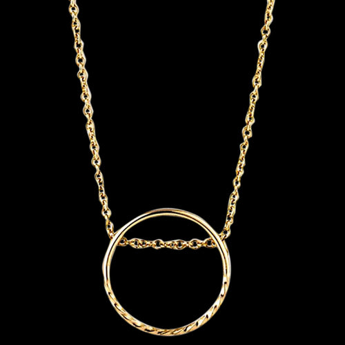 ANIA HAIE TEXTURE MIX GOLD TWIST CHAIN CIRCLE 40-45CM NECKLACE