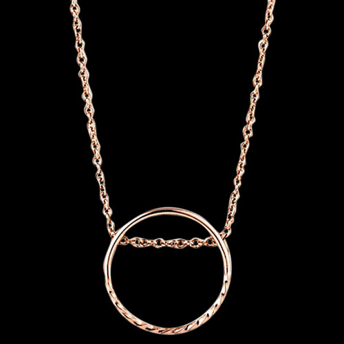 ANIA HAIE TEXTURE MIX ROSE GOLD TWIST CHAIN CIRCLE 40-45CM NECKLACE