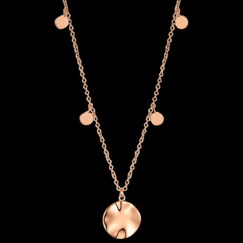 ANIA HAIE TEXTURE MIX ROSE GOLD RIPPLE DROP DISCS 45-50CM NECKLACE