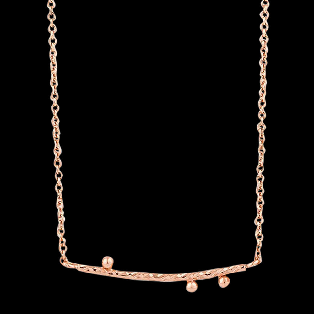 ANIA HAIE TEXTURE MIX ROSE GOLD SOLID BAR 40-45CM NECKLACE