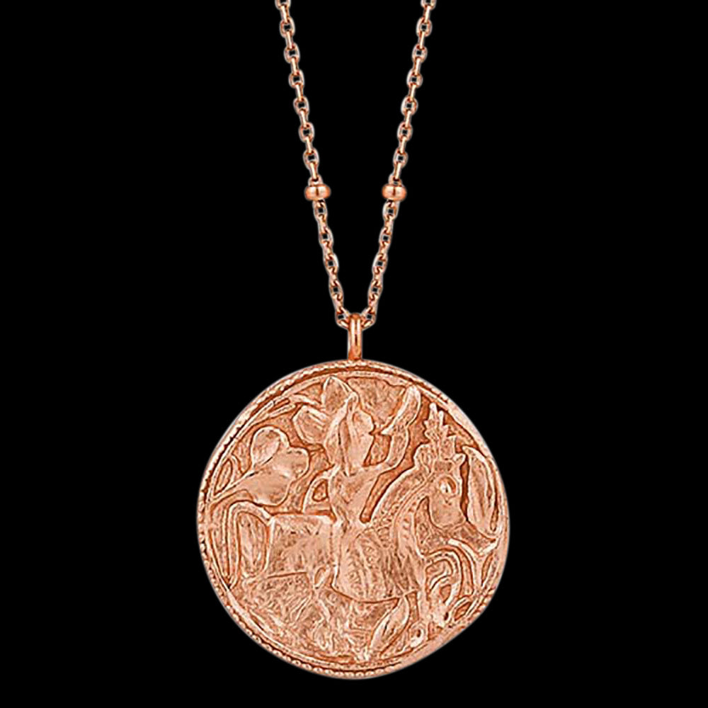 ANIA HAIE COINS ROSE GOLD GREEK WARRIOR 80-85CM NECKLACE - CLOSE-UP