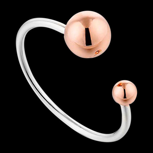 ANIA HAIE OUT OF THIS WORLD SILVER & ROSE GOLD ORBIT ADJUSTABLE RING