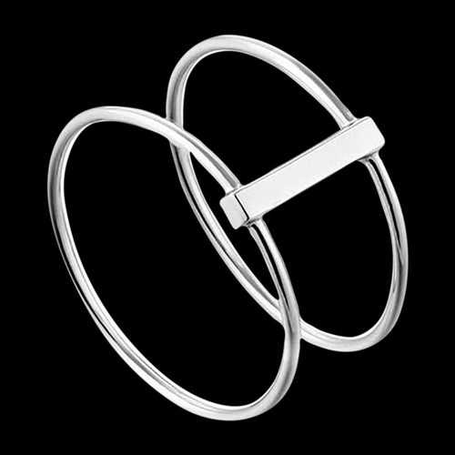 ANIA HAIE MINIMALISM SILVER MODERN DOUBLE RING