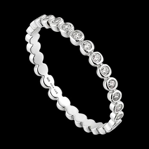ANIA HAIE TOUCH OF SPARKLE SILVER SHIMMER HALF ETERNITY RING