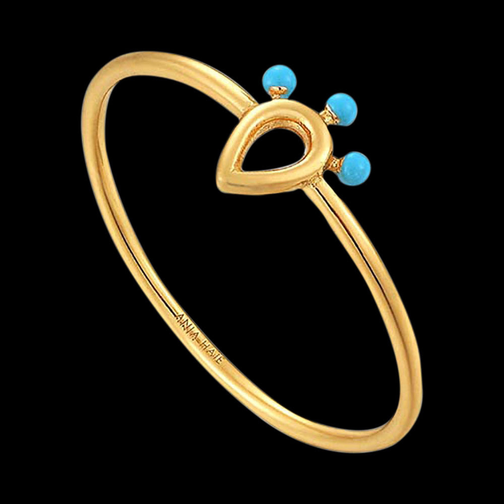 ANIA HAIE CONNECT THE DOTS GOLD DOTTED RAINDROP RING